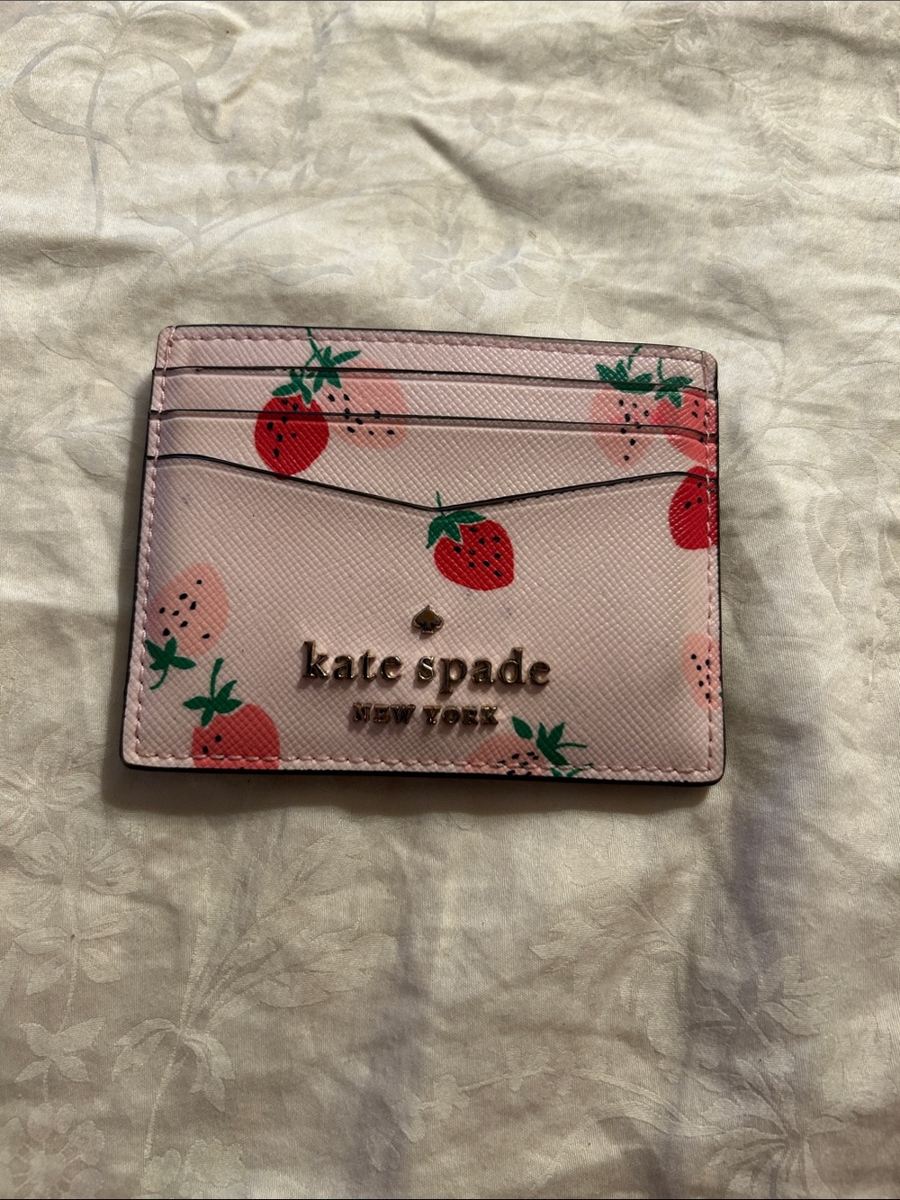 kate spade Strawberry Print Pink Cardholder